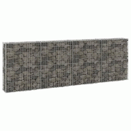 Vidaxl mur en gabion avec couvercles acier galvanisé 300x30x100 cm 147821