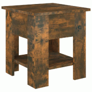 VidaXL Table basse Chêne fumé 40x40x42 cm Bois d'ingénierie Modèle Solstice Moderne - 813080XL
