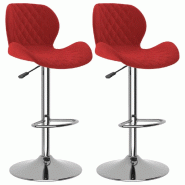 VidaXL Tabourets de bar lot de 2 rouge bordeaux velours Modèle Flex Pro - 334917