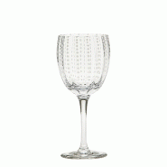Zafferano Verre À Pied En Verre Soufflé Série Perle Transparent Lot De 2 Pièces - Design Élégant Et Artisanal Pour Votre Table Raffinée - trans