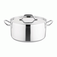 Braisière inox avec couvercle 32 cm - 320 x 320 x 160 mm - NISBETS ESSENTIALS - 5050984589461