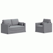 Canapé 2 pcs Gris clair 139 x 78 x 80 cm tissu Modèle Apex Advance - Matériau naturel 8721364373808