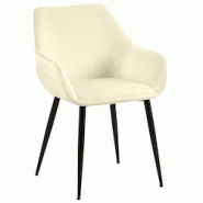 CLP Chaise de salle à manger Luena Crème/Velours - beige textile 327427 CLP Chaise de salle à manger Luena Crème/Velours - beige textile 327427