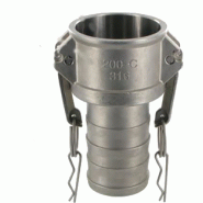 Coupleur à cames Type C - Douille annelée sans collerette - Inox - YCCDAIX125 - DN 125_0