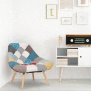 Fauteuil Danios Tissu Jaune - multicolore 3327480055304 Fauteuil Danios Tissu Jaune - multicolore 3327480055304