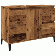 Helloshop26 - Armoire d'évier avec 4 tiroirs et surface facile à nettoyer 80 x 33 x 60 cm en bois vieux bois 02_0051053 - métal 3000236716680
