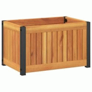 Helloshop26 - Jardinière bac lit surélevé plantes fleurs terrasse jardin 45 x 30 x 27,5 cm bois massif d'acacia et acier marron 02_0037604 - 300021 Helloshop26 - Jardinière bac lit surélevé plantes fleurs terrasse jardin 45 x 30 x 27,5 cm bois massif d'acacia et acier marron 02_0037604 - 300021
