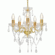 Helloshop26 - Lustre rond design extravagant avec perles scintillantes 38 x 42 cm en métal doré 02_0046408 - doré métal 3000234221209