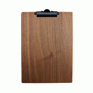 Hungry Club Porte Menu en bois A4 "Le Pincé" - Noyer - Pince Noire - Bois massif PM-P-A4-NO-PN