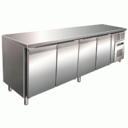 KBS Gastrotechnik Comptoir réfrigéré KBS 2230 mm x 700 mm x 860 mm, 4 portes, refroidissement par ventilation forcée, GN 1/1, prêt à être branc