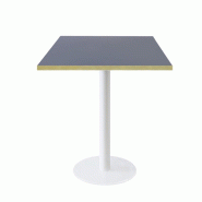 RestooTab - Table Rome blanc 60x60cm bleu fes fenix chants couleur laiton - bleu Bois manufacturé TB-ROM1-6060M-BL.FES-LAI