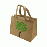 Sac jute logo arbre 36x19 - Sac jute logo arbre 36x19 -