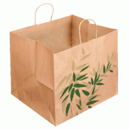 Sac kraft traiteur poignées torsadées Feel Green 43+33x33cm - par 100