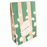 Sac pop corn papier ingraissable Stripes 5L 20+9x29,5cm - par 500
