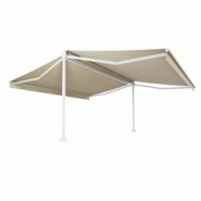 Store double pente Mabay 4,80x2x2,50 M Intersun Manuel (Manuelle - Blanc satiné RAL9010 - Ecru 300g/m²) - beige aluminium 3662618010146 Store double pente Mabay 4,80x2x2,50 M Intersun Manuel (Manuelle - Blanc satiné RAL9010 - Ecru 300g/m²) - beige aluminium 3662618010146