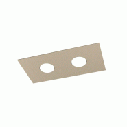 Top light Plafonnier rectangulaire Toplight Area à 2 lumières avec culot GX53, structure couleur sable, design moderne 40x20x3cm - beige 8056039149687