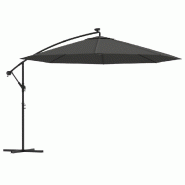 VidaXL Parasol de jardin en porte-à-faux et lumières LED mât en métal Modèle Zéphyr Jardin Plus - 44525