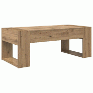 VidaXL Table basse Chêne artisanal 110 x 50 x 41 cm Bois d'ingénierie Modèle Atlas Métal - 8000163