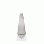 Zafferano Vase Conosfera 58 en verre borosilicaté soufflé à la main, design élégant avec technique incalmo, couleur Gris, accessoire de décorati
