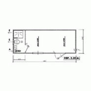 Bungalow de chantier as3 / sanitaire / bureau / aménagé / 6.09 x 2.42 m