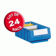 Carton de 24 bacs tiroirs plastique multibox bleu l.160 x p.300 mm_0