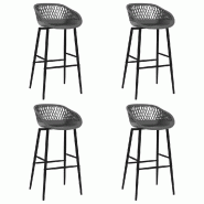 Chaises de bar lot de 4 gris Modèle Titan Advance Pro - gris 248163