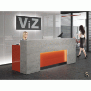 Comptoir d'accueil avec éclairage Block - ACOA - Orange brillant_0