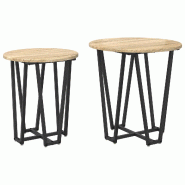Ensemble de tables d'appoint 2 pcs Chêne Sonoma et noir Modèle Aero Balcon - 869721