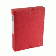 Exacompta - Réf. 50915E - 10 boites de classement Exabox Dos 60mm Carte lustrée Scotten - A4 - Rouge - rouge en carton 50915E