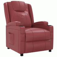 Fauteuil inclinable Rouge bordeaux Similicuir Modèle Ardelora - 340963