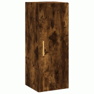 Helloshop26 - Armoire murale en chêne fumé design élégant 34,5 x 34 x 90 cm pratique et moderne en bois d'ingénierie 02_0048658 - Bois massif 300