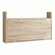 Helloshop26 - Bureau table poste de travail mural rabattable 48 x 83 x 48 cm effet chêne beige 03_0009061 - beige 3000224490134