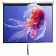 Helloshop26 - Écran de projection 203 x 152 cm réglable bon contraste fixation murale plafond inclus moderne épuré en tissu blanc 21_0000007 - bla