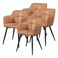 Helloshop26 - Lot de 4 chaises de salle à manger moderne design robuste 81 x 57 x 53 cm marron 03_0009805 - marron acier 3000224880379