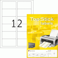 HERMA 1200 étiquettes blanches Top Stick, format 88,9 x 46,6 mm (100 feuilles A4 / cdt) - 4023145087251