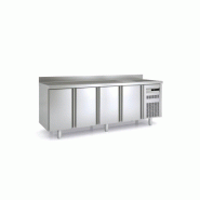 Meuble Gastro 700 GN 1/1 positif 2245mm 4 portes pleines avec évier Coreco