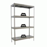 PROREGAL Étagère pour charges lourdes METAL BEAST FOUR | HxLxP 200x150x60cm | Charge du compartiment 600kg | Galvanisé - gris métal PR_RS17-05 PROREGAL Étagère pour charges lourdes METAL BEAST FOUR | HxLxP 200x150x60cm | Charge du compartiment 600kg | Galvanisé - gris métal PR_RS17-05
