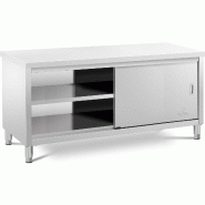 Royal Catering - Royal Catering RCSSCB-180X60-E Meuble Bas en INOX Plan De Travail Cuisine Armoire avec Portes Coulissantes (Capacité de 600 kg, - 40