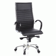 Siège de bureau / Fauteuil de direction PARMA 20, cuir noir, chromé hjh OFFICE - noir cuir 660500