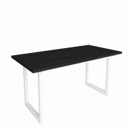 Skraut Home - Table à manger, 10 personnes, 200, Robuste et stable grâce à sa structure et aux pieds solides, Noir, Style industriel - noir Bois ma