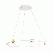 Suspension LED 80 W 5820 lm 3000 K, structure en métal blanc et diffuseurs en verre opale pour un éclairage intérieur élégant - Perenz - blanc 80