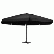 VidaXL Parasol de jardin avec mât en aluminium 500 cm noir Modèle Atlas Panorama Prime - noir 47368