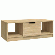 VidaXL Table basse chêne sonoma 102x50x36 cm bois d'ingénierie Modèle Ambiance - 811352XL