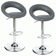 Wellhome Pack de 2 tabourets de bar Well Home Sasha couleur grise - gris plastique PK4737