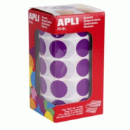Apli 1770 gommettes rondes, diam. 20 mm, en rouleau, coloris lilas - 8410782114901