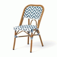Bistromania Chaise de terrasse ALMA - Tressage bleu et blanc - EA021 Bistromania Chaise de terrasse ALMA - Tressage bleu et blanc - EA021