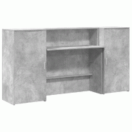 Bureau de réception gris béton 200x50x103,5cm bois d'ingénierie Modèle Atlas Infinite Advance - 8721158629883