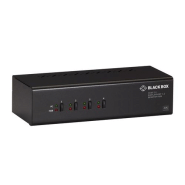 Commutateur KVM 4 ports - Double écran, DisplayPort 1.2 et HDMI 2.0, 4K 60Hz, Hub USB 3.1, audio