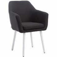 Décoshop26 - Chaise de salon salle à manger chambre en tissu noir et pieds en bois blanc 10_0002256 - blanc 3000250925693 Décoshop26 - Chaise de salon salle à manger chambre en tissu noir et pieds en bois blanc 10_0002256 - blanc 3000250925693