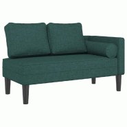 Décoshop26 - Méridienne chaise longue canapé pour intérieur avec coussins en tissu vert vert DEC026104 - 3000255623235